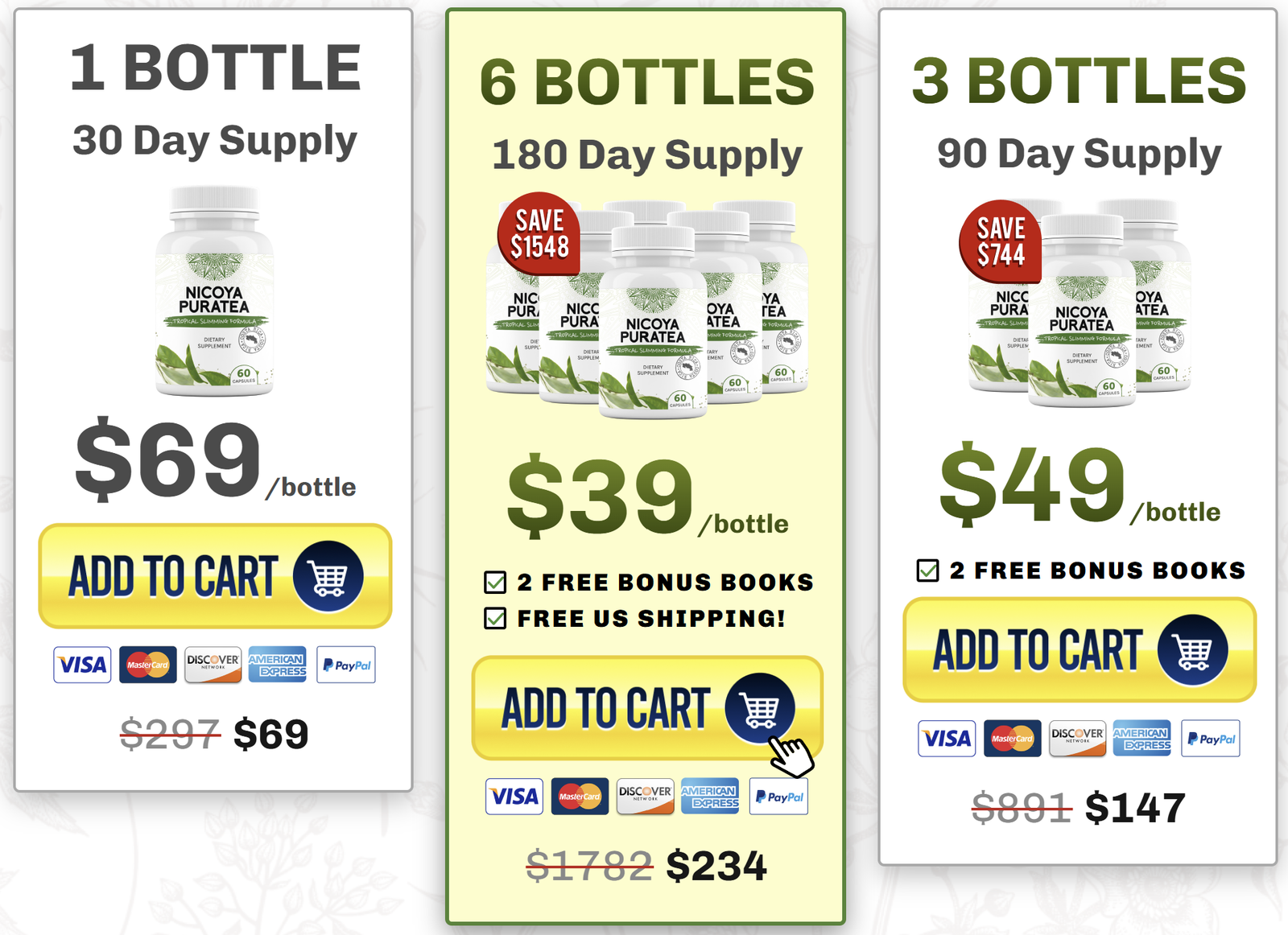 Nicoya Puratea Pricing